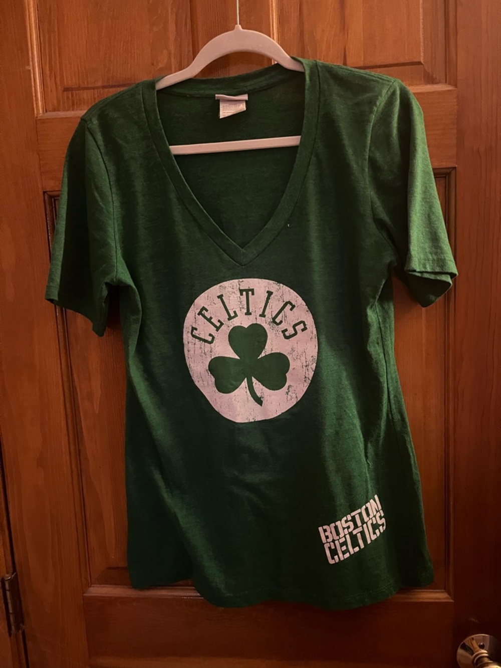women’s vneck NBA Boston Celtics short sleeve t-shirt never worn with no tags
